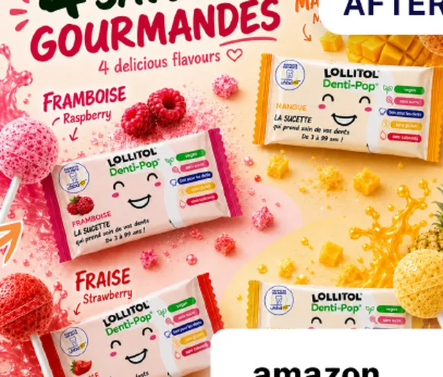 Fiche retravaillée : visuel de gamme avec saveurs et bénéfices